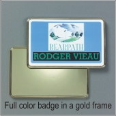 1&quot; x 3&quot; Digital Printed Name Badge w/Silver Frame